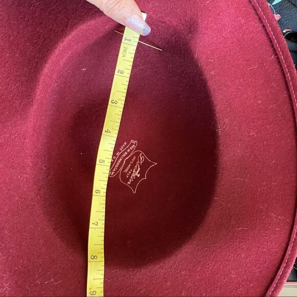 Doeskin vintage maroon felt wool fur brooch hat main image 4